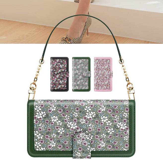 아이수트 아이폰 다이어리 릴리 꽃무늬 지퍼 카드 수납 다이어리 휴대폰 케이스