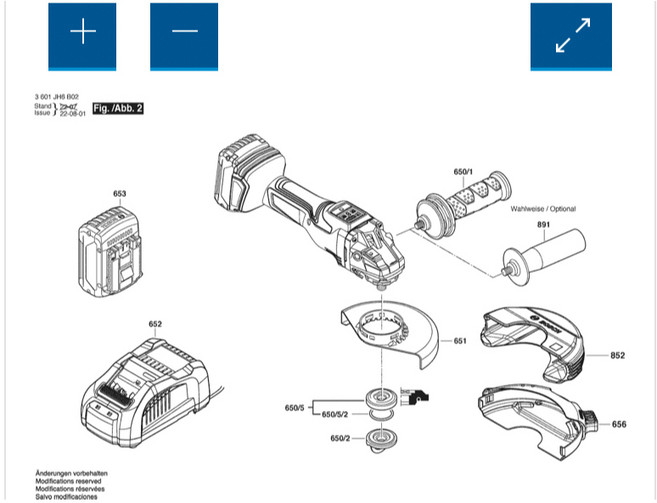 Bosch 博世 GWS 18V-15 PSC 砂輪機防護罩, 1個, 650/2 快速固定凸緣