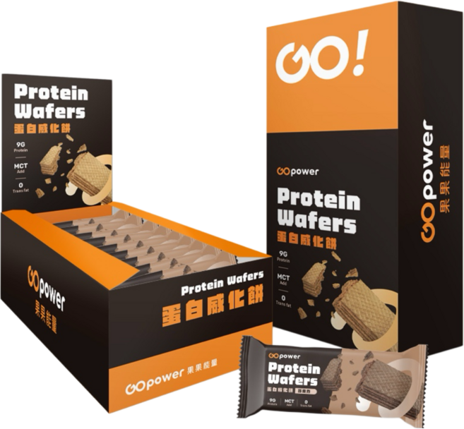 GOpower 果果能量 巧克力口味 蛋白質威化餅 9克蛋白質, 10盒, 30g