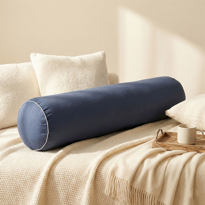 조은자리 안고자는 원형 바디필로우 커버 대형 롱 쿠션 먼지없는 긴 베개 커버, 1, 03 피치스킨 네이비 커버
