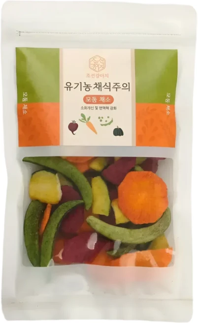 조선강아지 유기농 채식주의 강아지 비건 간식, 1개, 100g, 모둠채소 - 쿠팡