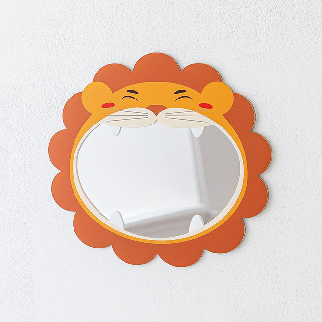 핸드팩토리 욕실 꾸미기 어린이 양치 거울, 어흥사자