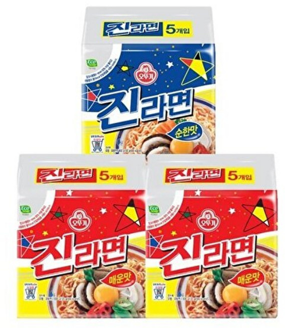 오뚜기 진라면 매운맛 5입 x 2개 + 순한맛