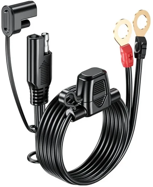 60cm/180cm 퀵 릴리스 SAE 케이블(10A 퓨즈 터미널 포함) O 커넥터 배터리 충전기 연장 어댑터 와이어 16AW, 01 180cm