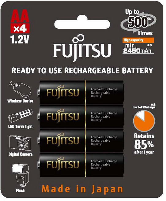 후지쯔 HR-3UTHCEX(4B) 충전 배터리 2550mAh AA 1셋트 (4알), 1세트