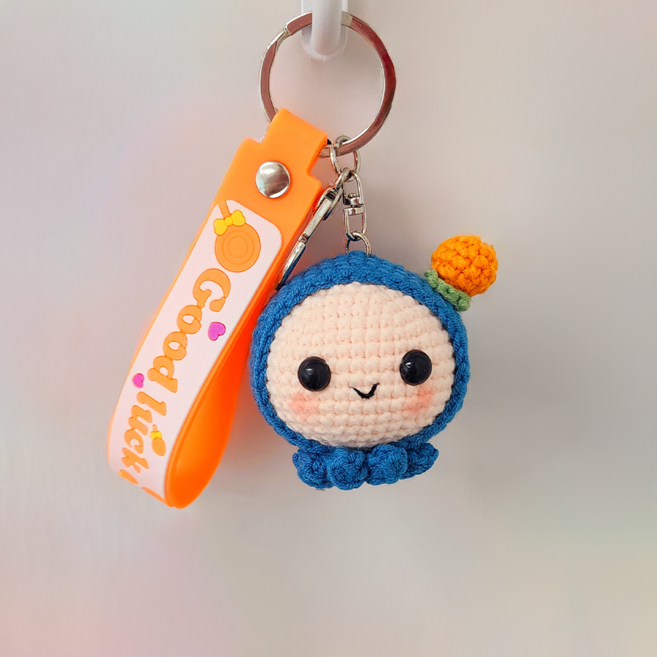 행운이네 미니 열매 과일 새싹 문어 키링 뜨개 키링 차키 키홀더 열쇠고리 가방고리 지갑키링 에어팟키링