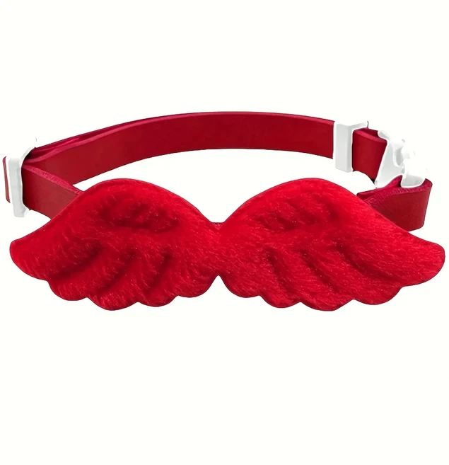 1pc 애완동물 의상 날개와 액세서리가 포함되어 있으며 나비넥타이가 달린 목걸이 휴일 복장에 적합한 의류, 03 Red, 1