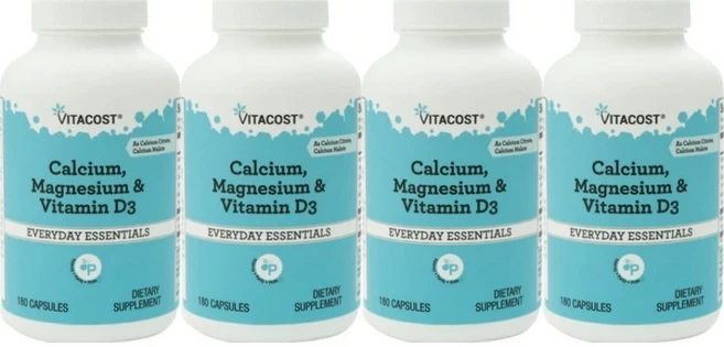 비타코스트 칼슘 마그네슘 비타민 D3, 180정, 4팩 - 쿠팡