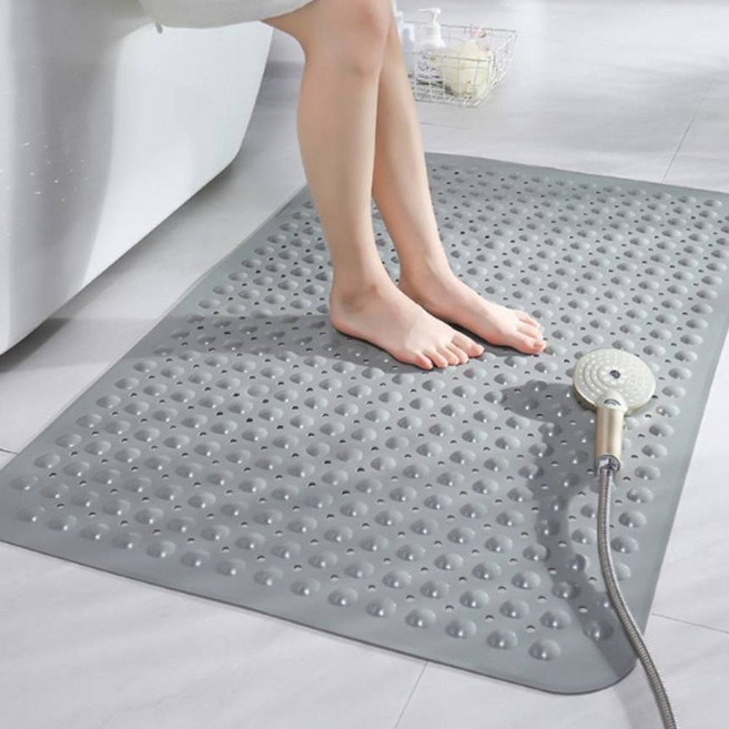 욕실 바닥 흡착형 미끄럼방지 안전 매트 37x71cm, 블루, 1개