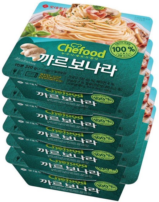 Chefood 까르보나라 스파게티 220gx6, 6개, 220g