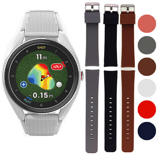 보이스캐디 T9 시계형 스트랩 20mm 줄무늬 우레탄 호환밴드, RAUR20BK 블랙