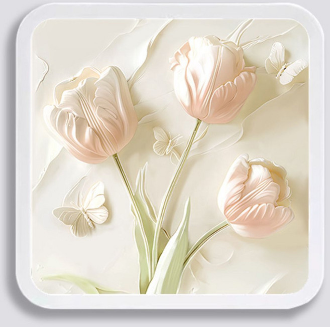 제이에스리빙 접이식 무타공 화장실 수납장 욕실 옷 보관함, 튤립세송이나비세마리, 1개