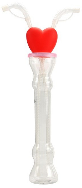 [낱개] 하트 캐릭터 슬러시 병 슬러쉬 보틀 용기 빨대 토네이도 글라스 컵, 1개