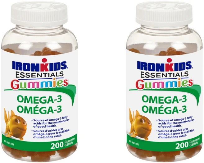 아이언키즈 오메가-3 구미 어린이 두뇌 성장 눈 건강 EPA DHA 코스트코 대용량, 2개, 200정 - 쿠팡