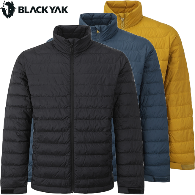 블랙야크 남성 라이트 하이넥 다운 자켓 1BYPASU001 25년 간절기 경량 패딩