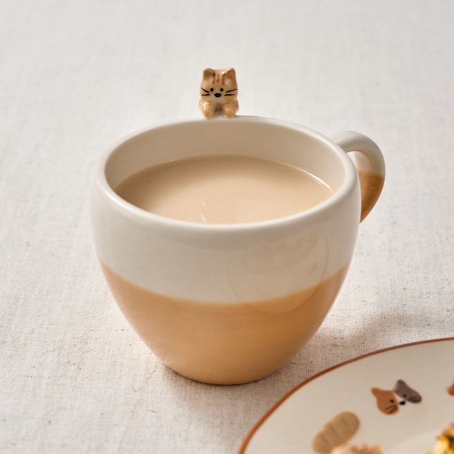 모던하우스 [모던하우스 인천점] L 뚱냥이 머그 갈색냥 285ml NK2325060, 뚱냥이 갈색냥, 1개