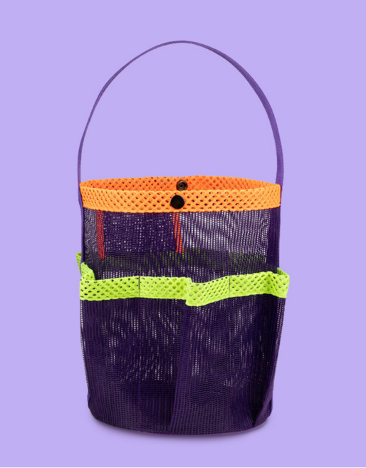 다용도 망사 목욕 복주머니 가방 소, 퍼플-콤비