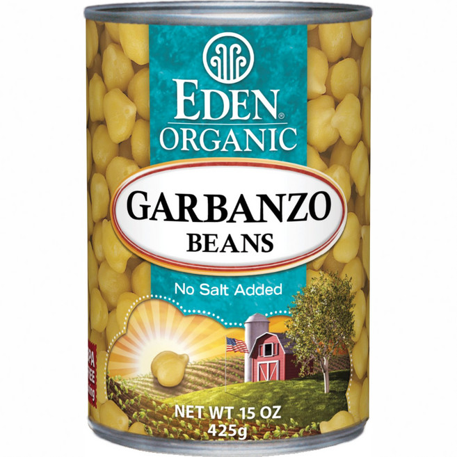 Eden Organic Garbanzo Beans Chickpeas 병아리콩 No Salt Added Non-GMO, 425g, 1개