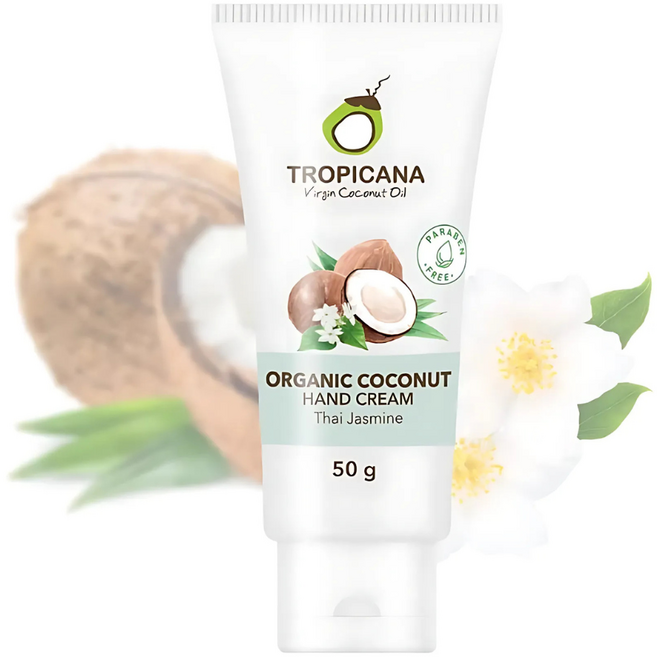 [태국직구] 트로피카나 코코넛 핸드크림 바디오일 고보습 THAI JASMINE 50 G., 1개, 50g