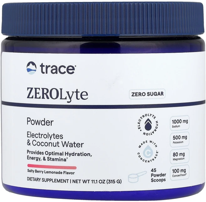 Trace ZEROLyte Powder Salty Berry Lemonade 11.1 oz (315 g), Trace, ZEROLyte Powder, Salty, 315g - 쿠팡