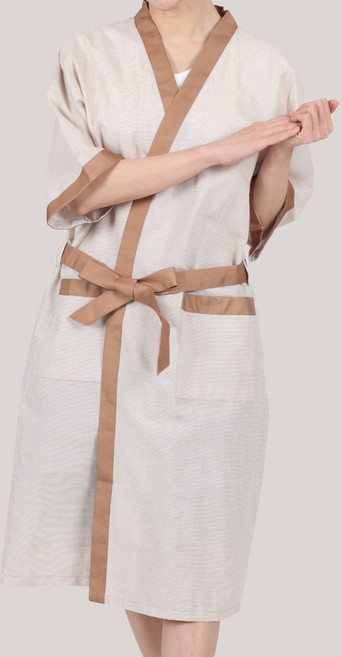 앞치마와가운 사우나 마사지 커플 피부샵 찜질방 검진복 AGVSA08, 1개, AGVSA08 브라운줄