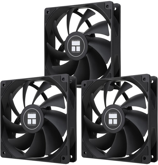 THERMALRIGHT TL-C12C PWM 電腦機殼風扇, TL-C12C黑色三入裝