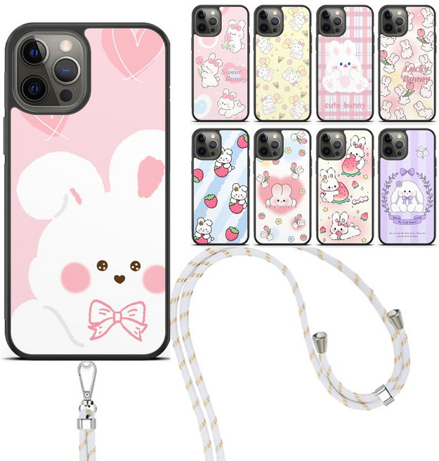 귀여운 토끼 스트랩 케이스 A15 A16 A24 A25 A26 A35 A36 A55 A56 와이드7 S24FE AT-M130
