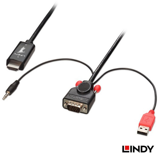 LINDY 林帝 VGA & AUDIO TO HDMI 轉接線, 1個, 5M, N/A