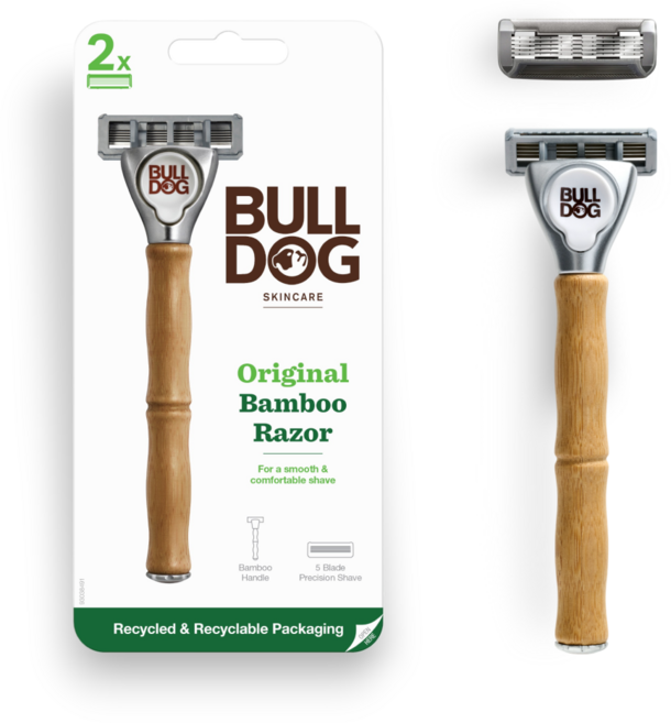 불독 오리지날 대나무 면도기, 1개, 면도기 + 면도날 2p