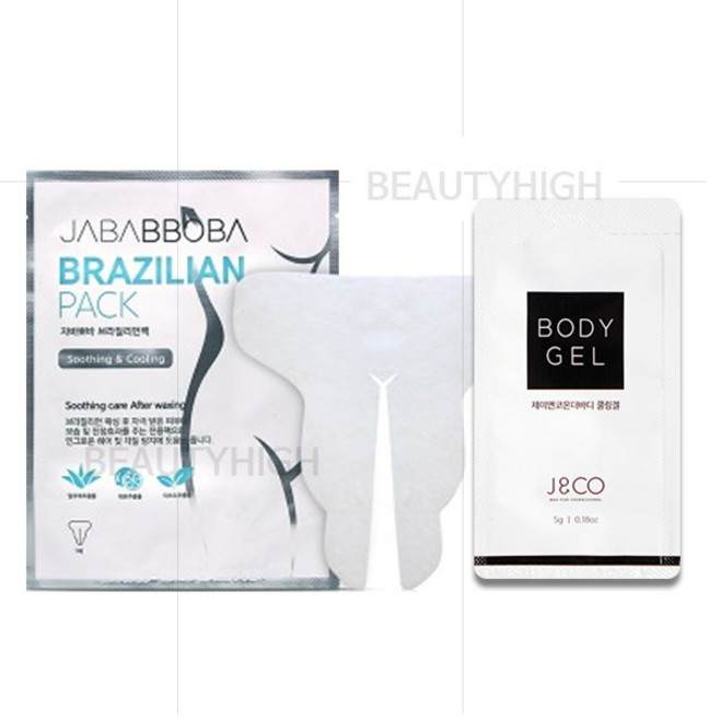 (왁싱후처리제 세트) 자바뽀바 브라질리언팩27g남녀공용(10매)+제이앤코 온더바디 바디크림5g(10개), 1개