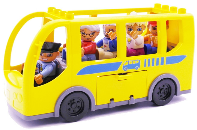 요고요 듀플로 호환 자동차 비행기 보트 피규어, 33. 대형 버스, 1개