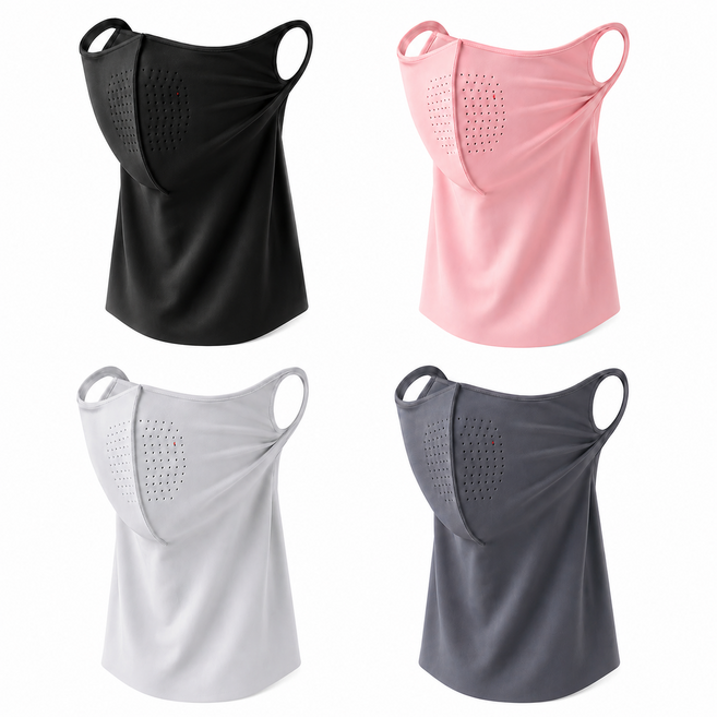 쿠비코 자외선차단 골프마스크 3.0PRO 4컬러패키지, 4개, 블랙, 진그레이, 연그레이, 핑크