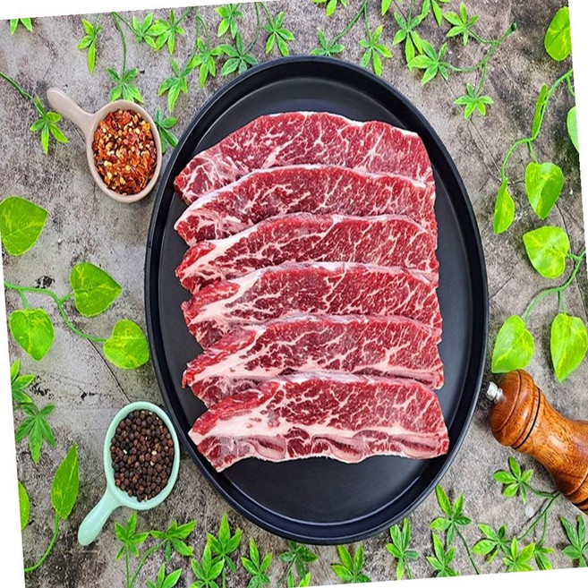 VGD 미국산 LA 갈비 꽃갈비 숯불 2.5cm 1kg 소갈비 캠핑 바베큐 꽃갈비양념 꽃갈비굽기 꽃갈비찜, 1개