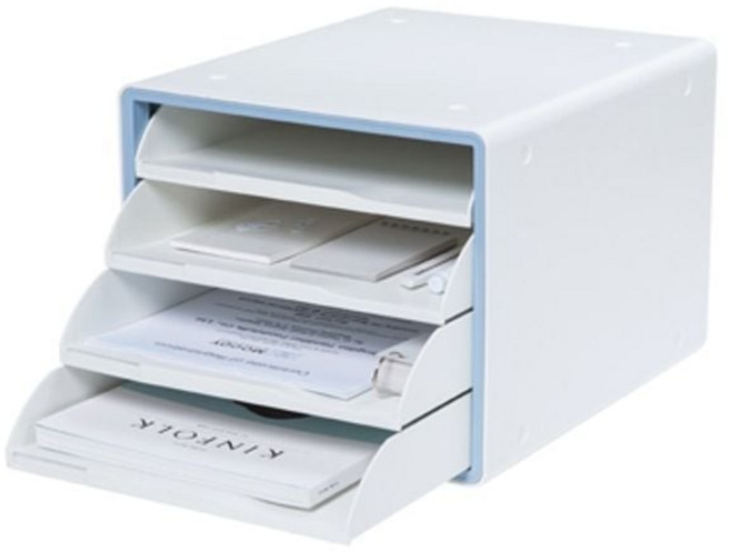 오피스몰 시스맥스 디럭스 오픈 서류함 4단 서류보관함, 민트