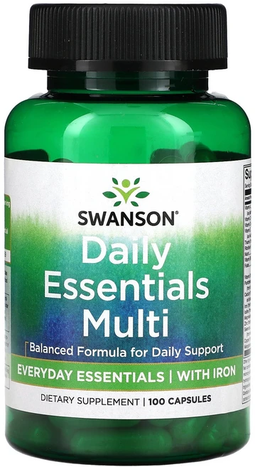 스완슨 Swanson Daily Essentials Multi 100 Capsules, 100정, 1 - 쿠팡