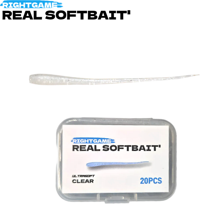 리얼베이트 볼락웜 아징웜 송어웜 투명 실치 라이트게임, 1박스, 클리어(CL) 20p
