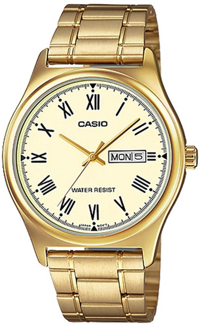 카시오 남성용 정장 메탈밴드 손목시계 MTP-V006G-9B