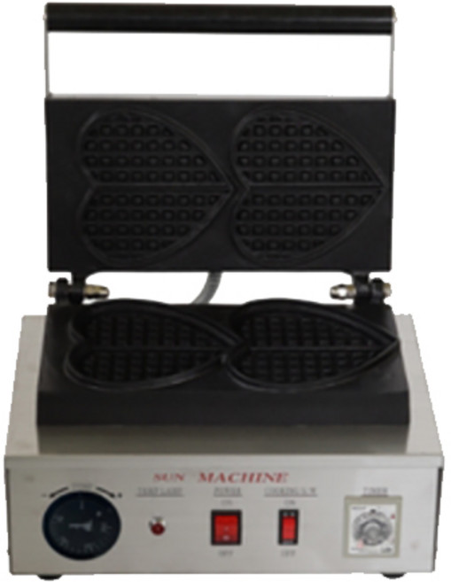 태양산업 업소용 아메리칸 와플기계 얇은와플 와플 커피숍 카페 디저트 기계, 하트4구 WHR-350SH