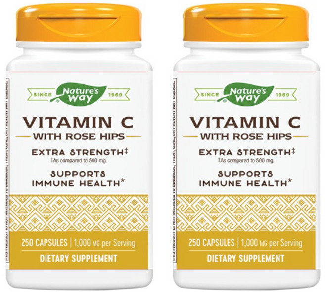 Nature's Way 然萃維 維他命C 1000mg&玫瑰果膠囊, 250顆, 2罐