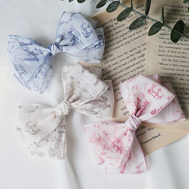 헤미쉬스타일 로맨틱 토일리본 머리핀