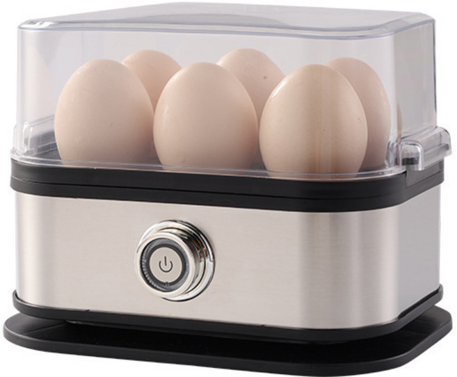 不鏽鋼煮蛋器小型迷你便攜煮蛋機廚房蒸蛋器家用早餐機多功能煮蛋, 黑色 方形煮蛋器:美規插頭(110V)