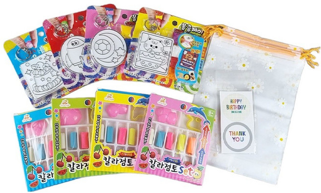 유아용 12색 칼라점토 4p + 볼클레이 윈도우 4p + 포장용 비닐백 4p 세트, 혼합색상, 1세트, 600g