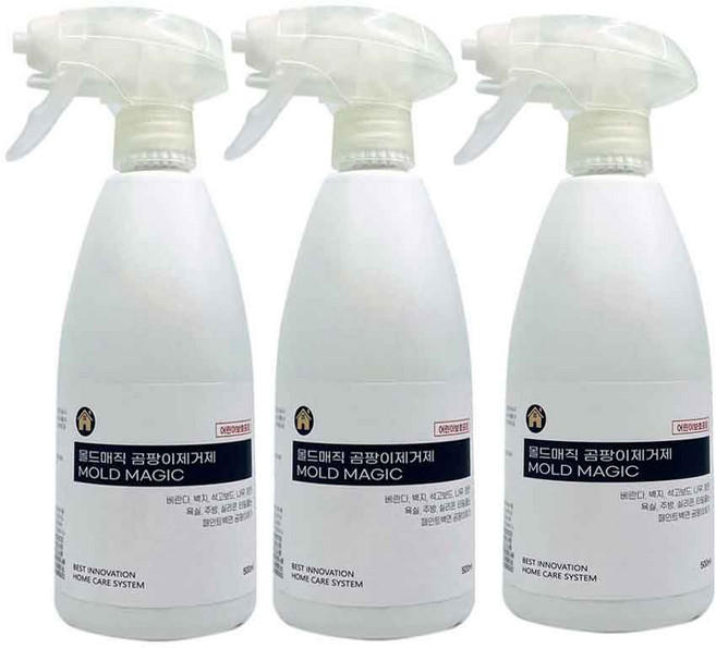 몰드매직 폼 곰팡이제거제 500ml 3개 거품스프레이포함욕실 베란다 곰팡이제거