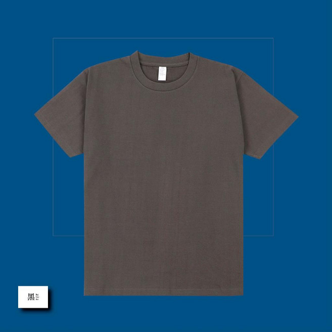 〔大尺寸7.4oz 〕重磅純棉素T 大尺碼T恤 美版 男生素T 女生素T 寬鬆t恤, 咖啡灰