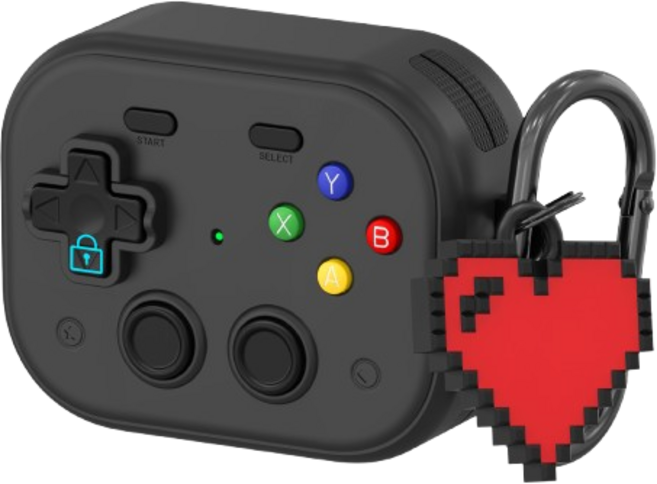 투에이비 오토락 게임기 에어팟 호환 분실방지 케이스, 1개, 블랙, 에어팟 프로2세대