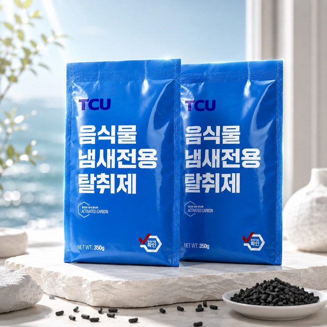 [호환] 음식물 처리기 활성탄 필터 리필 전용 350g 2개 세트 전기종 호환 쿠쿠 스마트카라 린클 미닉스 에코체 휴롬 쉘퍼, 블루, 활성탄2팩