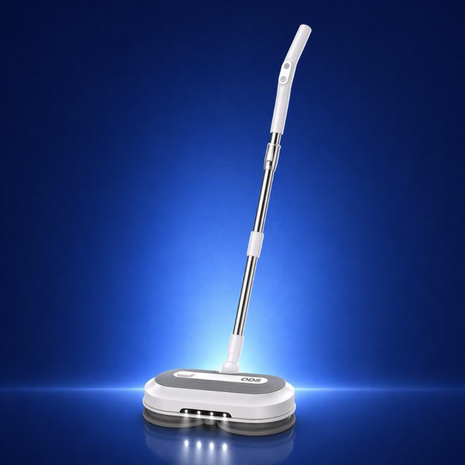 [듀얼 모터] ODS 자동 무선 물걸레 청소기 바닥 청소 밀대 걸레, 화이트