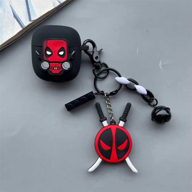 보스 QC 이어버드 2 이어폰 슈퍼파이터 캐릭터 태슬 실리콘 케이스, 검은색 B, 태슬 B 케이스