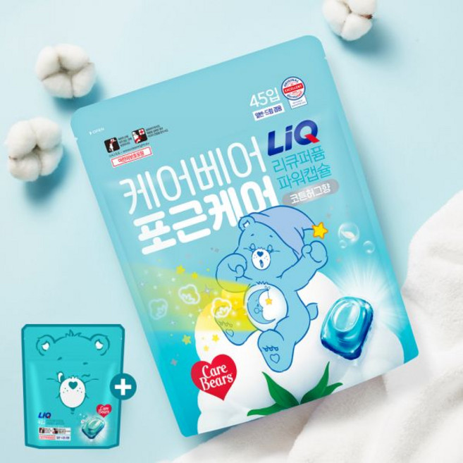 리큐X케어베어 퍼퓸파워캡슐 코튼허그 45입 1개+에메랄드블루밍 4입, 코튼허그 45입 1개 + 에메랄드 4입