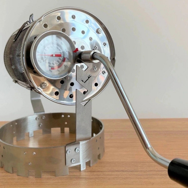 Shark家具 半直火烘豆機 手搖咖啡烘焙機, 1個, -手搖帶溫度計-